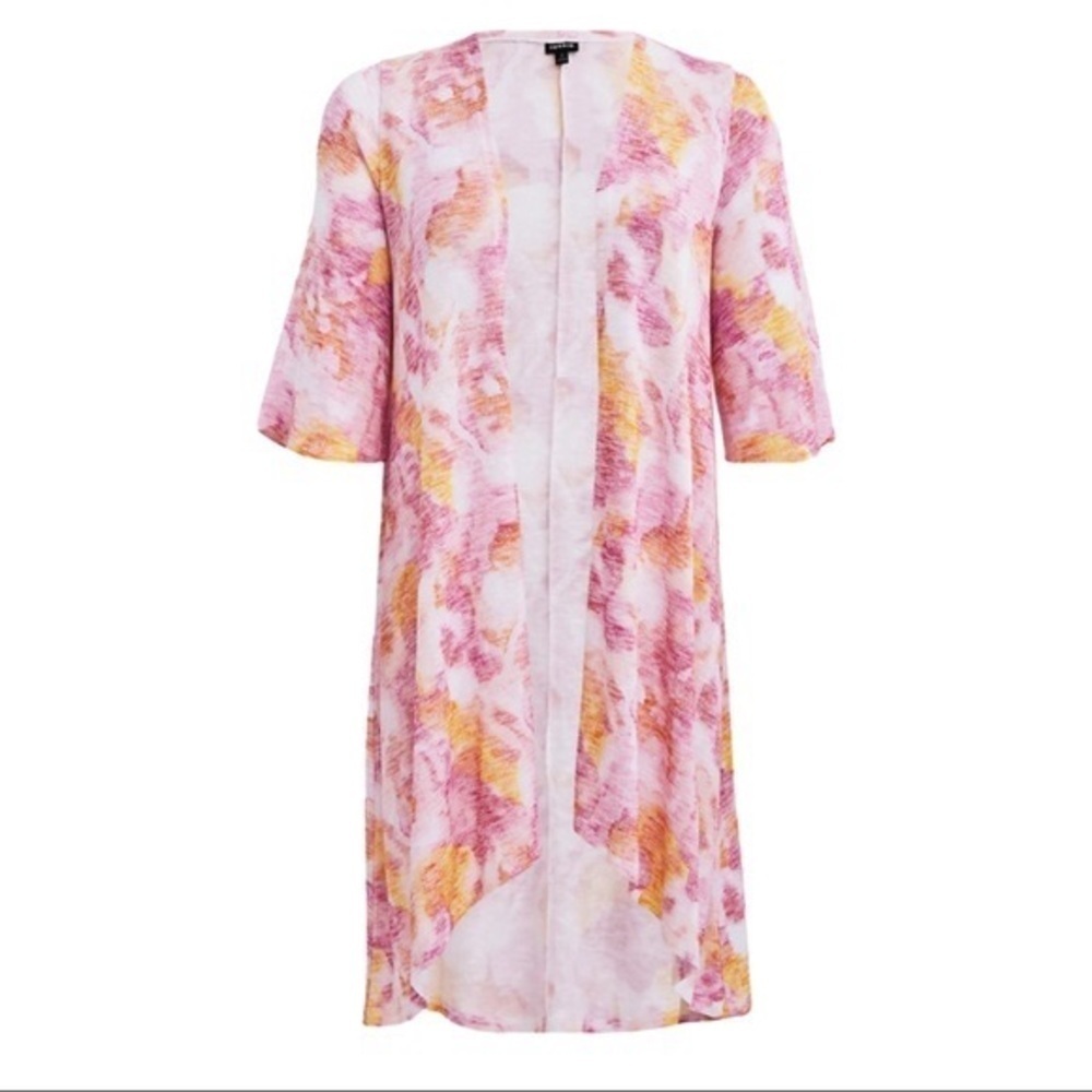 Torrid kimono Multi Watercolor Hacci  Longline Cardigan Size 1X NEW with tags